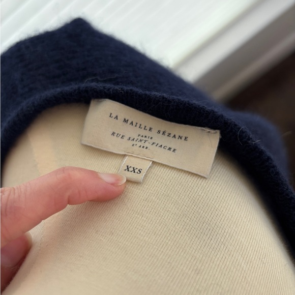 Sezane navy Gaspard cardigan XXS - Picture 2 of 2